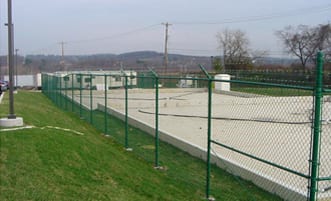 rolling gate black commercial chainlink fence