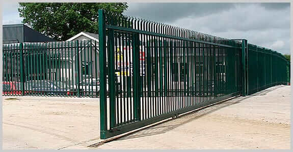 rolling gate black iron bar fence